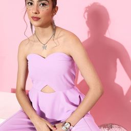 Athena Women Elegant Lavender Solid Cut Out Jumpsuit-picture-18