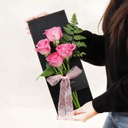 Charming Pink Rose Bunch-image-9