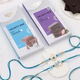 Evil Eye Rakhi Set Of 2 With Tempting Chocolates-10