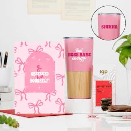 Boss Babe Personalized Treats And Tumbler Hamper-20