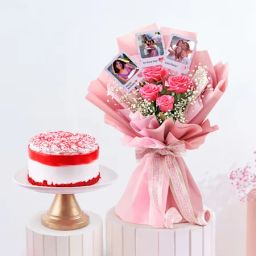 Personalized Fridge Magnets Bouquet With Red Velvet Cake-33