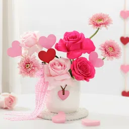 Heartfelt Valentines Day Pink Floral Arrangement-image-21