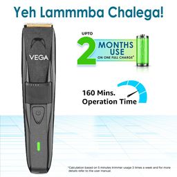 VEGA Men P2 Battery Powered Beard Trimmer with 160Min Runtime & 40 Length Settings VHTH-26 image 3