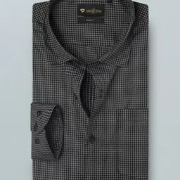 INVICTUS Men Easy Care Black & White  Iron Free  Checked Sustainable Formal Shirt-picture-52
