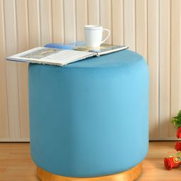 Shadowkart Blue Wooden Pouffes Sitting Mudda Ottomans-image-78