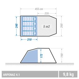 Camping Tent 4 Person 1 Bedroom Grey-image-38