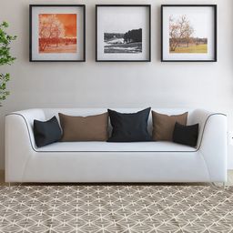 OBSESSIONS Polypropylene Cream Colored & Brown Geometric Contemporary Carpet-47