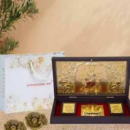 INTERNATIONAL GIFT Gold Toned Mata Durga God Idol Home Gift Set-image-50