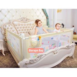 SYGA Cream-coloured 1.5 M Baby Guard Rail Bed Fence-16