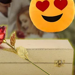 INTERNATIONAL GIFT Red & Gold Toned Rose Flower Showpiece with Box-22