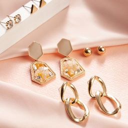 TOKYO TALKIES X rubans FASHION ACCESSORIES Gold-Plated Set Of 5 Contemporary Drop Earrings-3