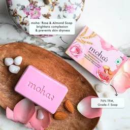 moha Set of 6 Rose & Almond Soaps - 100g each image 2