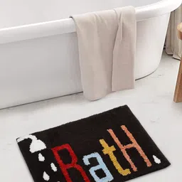FABINALIV Brown & Red Printed 1850 GSM Bath Mat-35