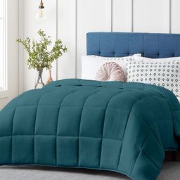 RAZZAI Teal & Silver-Toned Microfiber Mild Winter 210 GSM Double Bed Comforter-image-94