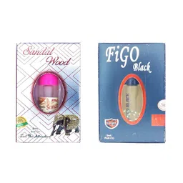 RAVIOUR LIFESTYLE Set Of 2 Sandalwood & Figo Black Alcohol Free Attar- 8 ml Each-48