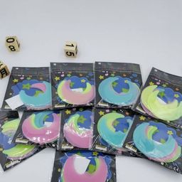 Jaamso Royals 6 Pcs Blue & Pink 3D Luminous Moon Self Adhesive Wall Stickers-30