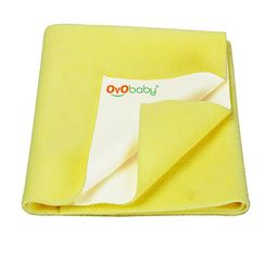 OyO Baby Kids Yellow Water-Proof Cotton Baby Bed Protector-55