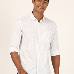 Lee Men White Slim Fit Grid Tattersall Checks Printed Cotton Casual Shirt-image-39