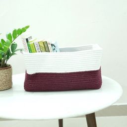 JASMEY HOMES Maroon Solid Storage Basket Organisers-51