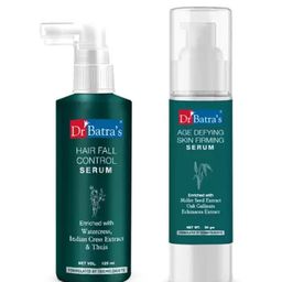 Dr. Batras Hair Fall Control Serum 125ml & Age Defying Skin Firming Serum 50g-48