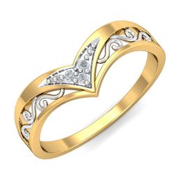KUBERBOX Abby Two-Tone 18KT Gold Diamond- Studded Ring 2.29gm-image-51