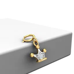 KUBERBOX 18KT Gold Diamond Studded Queen's Crown Charm Pendant -0.37gm-picture-40