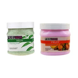 FEELHIGH Combo Of Neem Cleansing Face Scrub & Fruit Face Cream - 500ml Each-43