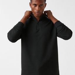 Koton Men Black Solid Sweatshirt-picture-0
