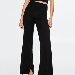 MANGO Women Black Flared High-Rise Sustainable Trousers-image-47