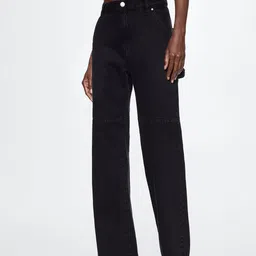 MANGO Women Black Pure Cotton Sustainable Jeans-image-42