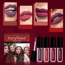 CurlyTales Set of 4 Weightless Matte Long Lasting Liquid Lipsticks - 3 ml each-34