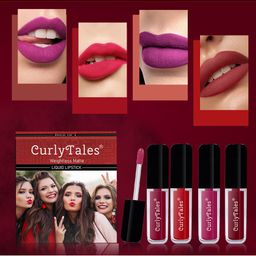 CurlyTales Set of 4 Weightless Matte Long Lasting Liquid Lipsticks - 4 ml each-20