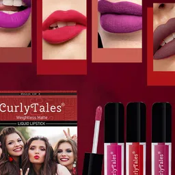 CurlyTales Set of 4 Weightless Matte Long Lasting Liquid Lipsticks - 4 ml each-9