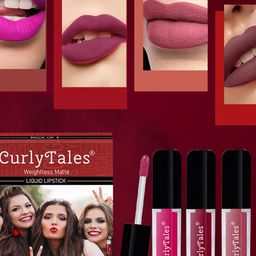 CurlyTales Set of 4 Weightless Matte Long Lasting Liquid Lipsticks - 4 ml each-6