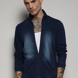 Campus Sutra Windcheater Stand Collar Cotton Bomber Jacket-image-81
