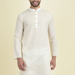 DEYANN Men Ethnic Motifs Printed Pure Cotton Kurta with Pyjamas-image-45