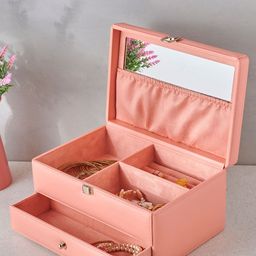 Home Centre Orion Emma Peach-Colored Wooden 2-Tiered Jewellery Box-image-21