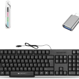 Mophonics Wired K20 Keyboard, C-OTG, and Cable Protector (Set of 3) Combo Set-15