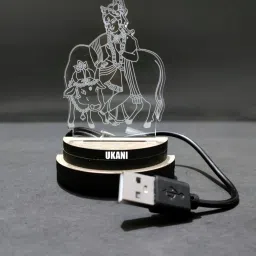 3D USB GOD KRISHNA Night Lamp for Car/Office/Desktop/Gift/Table Top 7 Color Change Light Size 3 Inch Table Lamp-13