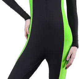 fiesta clara Women One-Piece Swimming Costume Striped Women Swim-dress Green, Black Swimsuit-picture-6