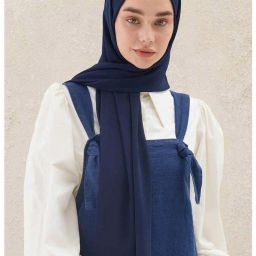 Solid Chiffon Women Blue Fancy Scarf-image-59
