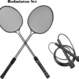 Badminton Racket / 2 PC Double Shaft Racket With Pencil Skipping Rope Badminton Kit-image-62