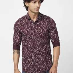spykar Men Slim Fit Printed Spread Collar Casual Shirt-picture-9