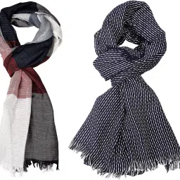 Self Design Pure Cotton Men Multicolor Stole-image-94