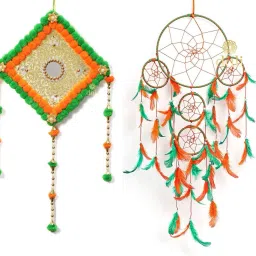 Dream catcher wind chime Pompom Wall Hanging for Home Cafe Party Decor Feather Dream Catcher-image-94