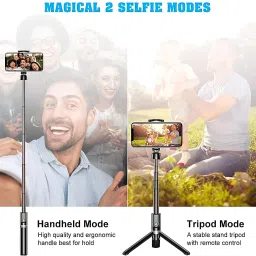 Click up Extendable Selfie Stick with Detachable Wireless Remote and Tripod Stand Bluetooth Selfie Stick image 4
