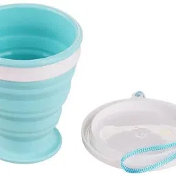 Pack of 1 Plastic Collapsible Silicone Travel Cup with Lid – Portable, Foldable & Leak-image-52