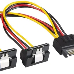 VOOCME Power Sharing Cable 0.15 m ,1pc, SATA 15 Pin Male to 2X SATA 15 Pin 2.5 inch PCI Express, SATA-33