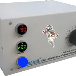 rahul C-2000 cn2 Kva/8 Amp 90-260 Volt,Manual 8 ,Use a Maximum of 8 Amp Load, input Output Meter With Load Indicator+ Over Load MCB, Mainline Autocut Copper Voltage Stabilizer Autocut Voltage Stabilizer image 3
