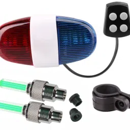Bicycle Wheel Light with Light 4 Mode Horn Red Blue LED (Combo) LED Front Light-21